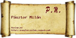 Pásztor Milán névjegykártya