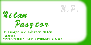 milan pasztor business card