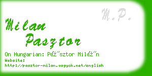 milan pasztor business card